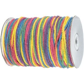 Craft County Rainbow Dye Cotton Rope - for Crafts, Scrapbooking, and Decorations (3 Millimeters - 100 Meter Spool)
