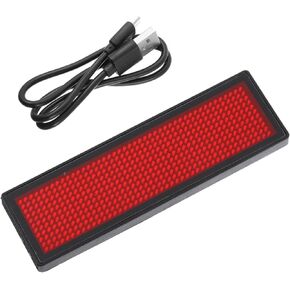 KALLORY شاشة LED إلكترونية علامة اسم LED علامات لوحة إعلانات LED شاشة LED علامة اسم قابلة للشحن تمرير أحمر شريط رسائل نصية شريط شارة اسم LED تسميات صغيرة علامة علامة LED Pcv