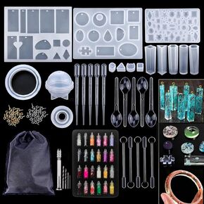 BEZALEL Jewelry Silicone Resin Molds Kit - 160pcs Earring Epoxy Resin molds for epoxy Resin, Molds for Epoxy Resin for Making Earring, Necklace, Pendant, Keychain, DIY Jewelry - Small Resin Mold Set