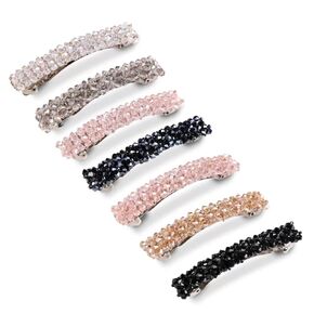 7Pcs Colorful Sparkly Glitter Hair Clips Elegant Rhinestone Hair Barrettes for Women Fine Hair Fancy Crystal Bling Hair Clips for Women and Girls，Clips and Barrettes