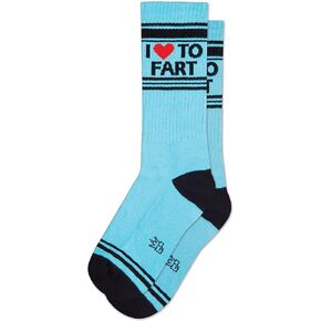 Gumball Poodle I LOVE TO FART Ribbed Unisex Gym Crew Socks