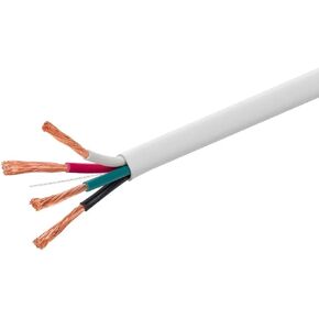 Monoprice Speaker Wire - CL3 in-Wall Rated, 4-Conductor, Color Coded, 12AWG, 250 Feet, White