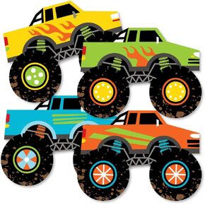 Big Dot of Happiness Smash and Crash - Monster Truck - Decorations DIY Boy Birthday Party Essentials - Set of 20