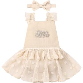 Newborn Baby 1st Birthday Outfit Boho Lace Romper Bodysuit Tutu Dress Shiny ONE Sash Headband Photo Shoot Clothes