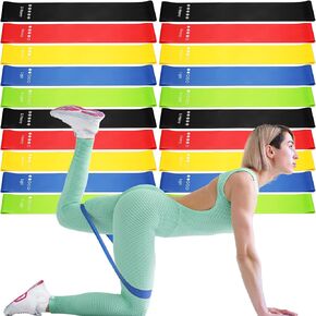 Deekin Resistance Bands for Women Men Set of 20 Exercise Bands 10-115 Lbs 5 Different Resistance Levels Elastic Band Workout Bands Loop Bands for Leg Booty Working Out Gym