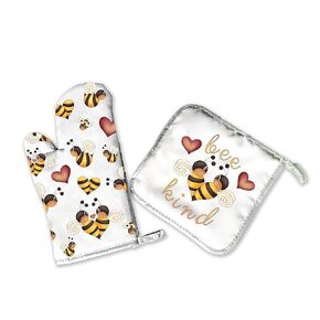 Camper RV Home Decor | Decorative Kitchen Hot Plate Pot Holder Oven Mitt Set | Back That Thing Up Love Hearts Green Red Black Spring Summer Fall | White Decorations | Mothers Day Gifts