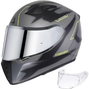 TRIANGLE Full Face Lightweight Motorcycle Helmets Aerodynamic Comfortable Street Bike Helmets DOT Approved for Adults…