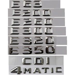 Chrome Car Trunk Letters Badge Emblem Emblems for Mercedes Benz E43 E55 E63 AMG E200 E250 E300 E320 E350 E400 E180 4MATIC CDI (E260) in Kuwait
