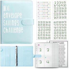 100 Envelope Challenge Binder, A5 Magnetic Money Saving Binder Buckle, Fun Way to Save $5,050, Couple'S Challenge Savings Challenges Book With Envelopes (Pink)