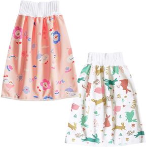 Waterproof Diaper Skirt for Baby Toddler Bed Wetting Training Diaper Shorts for Boys and Girls Night Time (Rabbit+Rabbit) - M