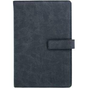 A5 Leather Journal for Men Women,Notebooks Journal for Work,Diary/Travel/Business/Work/Home Writing,Hardcover Notebook with Pen Holder&Magnetic Buckle,200 Pages 100 Gsm Thick Paper,Black grey