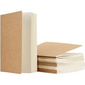 TWONE 15 Pack Kraft Brown Soft Cover Notebook Journals - 5.5" x 8.25" - Blank 60 Pages/30 Sheets - for Use as Journal, Sketchbook, Composition Notebook