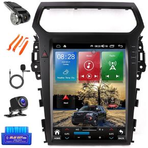 Customize Desktop 4G+32G Car Android Stereo Radio for Ford Explorer 2010-2020 Zinc Alloy with Cooling Fan Touch Screen Navigation Radio Multimedia Player with Carplay Android Auto Android 13.0