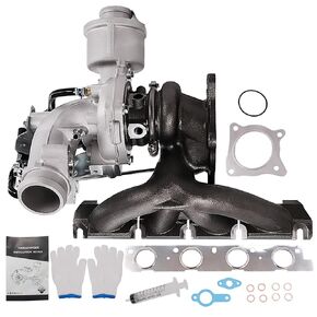 TOPAZ K03 Turbo Turbocharger Kit with Gasket Compatible with 2009-2017 Audi A4 (Quattro) A5 (Quattro) A6 (Quattro) allroad Q5 L4 2.0L 53039700291 06H145702G