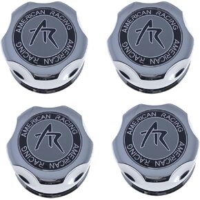 4 Pack American Racing 1342100S Snap-in Center Cap with Silver Logo