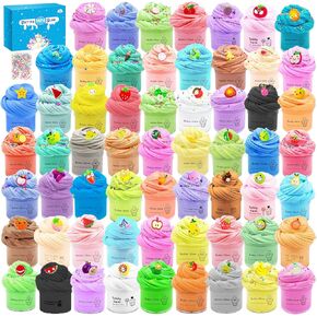 60pack Mini Butter Slime Kit, Party Favor Gifts Slime Stress Relief Toy Scented Sludge Toy for Kids，Birthday Gifts, School Prizes