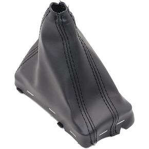 Automatic Left Hand Drive LHD Car Gear Shift Knob Gaitor Boot Cover Leather for Audi A6 C6 A3 8P A4 B8 A5 Q5 (Black Set)