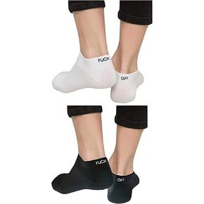 Unisex Funny Fuck Off Letters Printed Low Cut Sport Socks for Men,Women,Couples