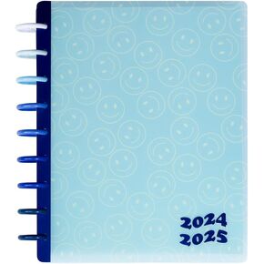 Happy Planner Disc-Bound 12-Month Academic Planner, July 2024–June 2025 Daily and Monthly Planner, Classic Size, Student Layout, Hello Good Times, 72 pages, 2 Sticker Sheets, 7" x 9 1/4"
