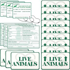 18 Pcs Live Animal Stickers for Airline Cargo Crates - Labels with Arrow, Fragile Animal Shipping Stickers for Shipping and Packing