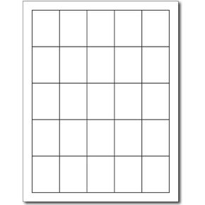 Blank White 1 1/2" x 2" Labels - 25 Labels Per Sheet - for Inkjet & Laser Printers - 25 Sheets / 625 Labels