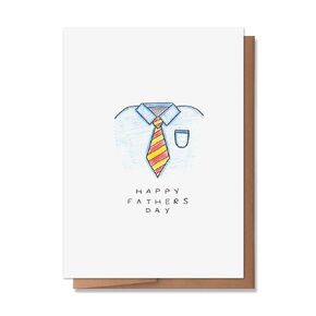 Wunderkid Happy Father's Day Tie, Father's Day Greeting Card for Him Dad Friend Brother Uncle Husband (1 Single Card, Blank inside)
