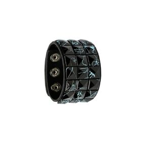 Mens Vintage Bracelet,Punk Leather Cuff Biker Bracelets,Black Blue Wide Punk Bracelets, Wrap Wristband Bracelets for Men Women Bracelet Gifts for Him, Mens Gift, Boyfriend DIY Gift for Valentines Day