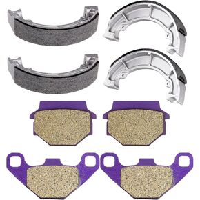 ECCPP Brake Pads Brake Shoes Fit for 1988-2004 for Kawasaki Bayou 300 KLF300B, Front and Rear Brake Pads and Brake Shoes 706 FA67