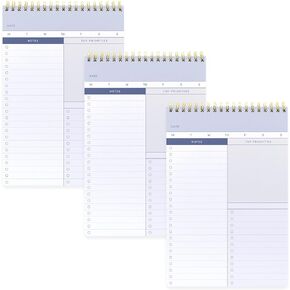 PAPERAGE To Do List Notepad, Daily To Do List Notebook, 60 Double-sided Tear-off Sheets, 1 Pack, 6.5" x 9.5", Undated Daily Planner Checklist for Office, School or Home (Pastel Rainbow Stripe)