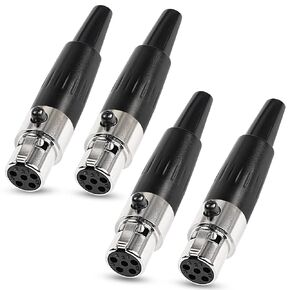 XMSJSIY 5Pin Mini XLR Connector TA4F Adapter Female Plug Mic Microphone Audio Connector,Mini XLR Cable Ends Replacement F-Plug Audio Socket-4PCS…