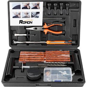 Tire Repair Kit for Car, Motorcycle, 106 Pcs Universal Heavy Duty Tire Plug Kit, Tire Patch Kit to Fix Punctures and Plug Flats of ATV, RV, Jeep, Trailer, Truck, Tractor