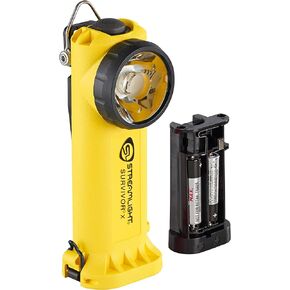 Streamlight 90960 Survivor X 250-Lumen Right-Angle Firefighter's Flashlight with Three (3) "AA Alkaline Batteries, Yellow