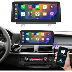 Road Top 10.25 Inch Car Touchscreen Wireless CarPlay Android Auto for BMW X5 X6 Series E70/E71 2009-2014 Year with CIC System, Car Stereo Multimedia Radio Receiver