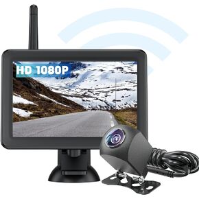 EWAY Wireless Backup Camera HD 1080P 5" Monitor Kit, Stable Digital Signal for Truck Trailer Front Rear Side View Back Up Camera Easy Setup Vehicle Reverse Wifi Camera for Car Van SUV Pickup RV Camper