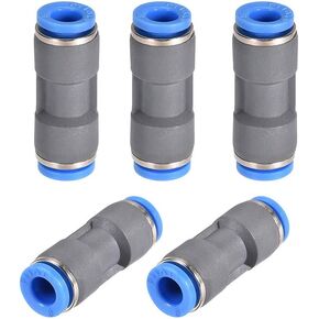 uxcell Straight Push Connectors 4mm Quick Release Pneumatic Connector Plastic Union Pipe Tube Fitting Grey 5Pcs