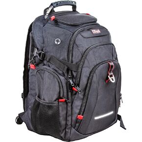 Travel Laptop Backpack 17.3" Computer Backpack Water-Repellent College Daypack Business Backpack with Large RFID Pockets & USB Port safety reflective strip for Men Women