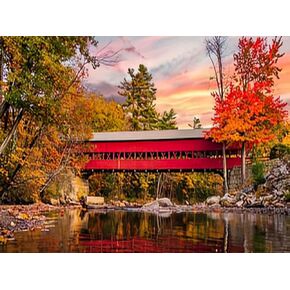 UPABLUNSO Diamond Painting Landscape Beautiful Red Covered Bridge in Trip Vacation View Warm Water for Adult Painting Kits Diamond Art Perfect for Home Wall Decor 12x16inch