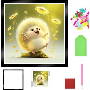 Zakrafo Cute Hedgehogs Diamond Art Painting Diamond Art Kits for Adults with Frame Diamond dot Arts Paint by Numbers kit Crafts Gifts for Beginner Home Wall Decor in Kuwait