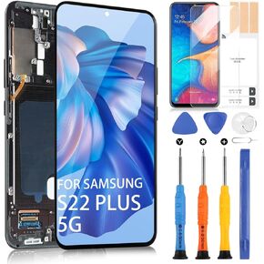 AMOLED for Samsung Galaxy S22+ Plus 5G Screen Replacement, LCD Display for Samsung S22 Plus SM-G906U G906A G906W 6.6" Screen Touch Digitizer with Frame, Free Tools(US Version)