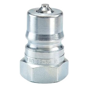 Parker Hannifin H2-63 Series 60 Steel Multi-Purpose Quick Nipple with Female Pipe Thread, ISO 7241 Series B Interchange, 1/4" Body Size, 1/4"-18 NPTF Thread, 1.54" Length
