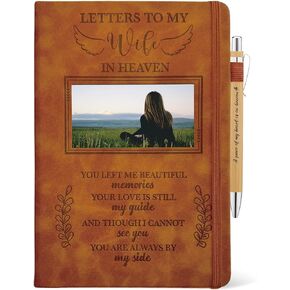 Letters to My Wife In Heaven Journal 200 Pages Notebook A5 Lined with Window in Cover, In Loving Memory of Wife, Memorial Sympathy Condolence Remembrance Grieving Gifts for Loss of Wife