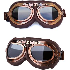 Retro Motorcycle Goggles Vintage Pilot Glasses for Harley ATV Bike Cruiser Scooter Goggles