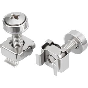 uxcell 20 Pack, Cage Nuts and Screws, M5x20mm, Carbon Steel Nickel Plated for Server Rack Cabinet