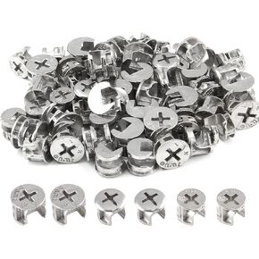 Luomorgo 75 Pcs Furniture Connecting Cam Fittings, Furniture Connecting Cam Lock Fittings Fastener Cabinet Connectors Hardware