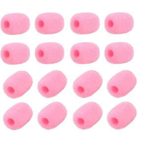 30Pcs Headset Microphone Sponge Foam Cover Lapel Headset Mini Microphone Windscreen Foam Mini Microphone Windscreen Headset Protection Cover for Variety of Headset Microphone, Pink