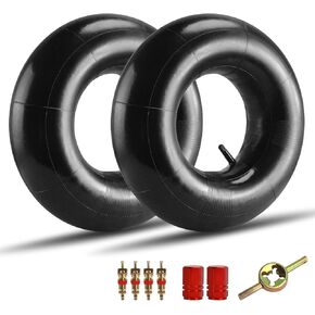 15x6.00-6 Butyl Rubber Inner Tube Heavy Duty with TR-13 Straight Valve Stem for Lawn Mowers Yard Tractors ATV Wheelbarrows Go Karts Golf Carts Hand Trucks 2PCS