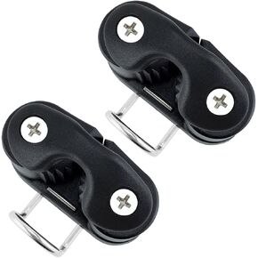 2 Pcs Cam cleats with Top Wire Flaired Leading Ring(Orange), Nylon Top Cover Tromotes stability, Nylon Cammatic Cleats, Composite 2 Row, Boat Pilates Equipment Fast Entry, For Rope diameter: 1/4"-1/2"