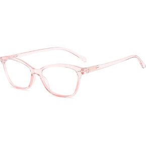 Nearsighted Lightweight Short-Sighted Distance Glasses, Black Transparent Pink Myopia Glasses (NOT READING GLASSES)