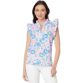 Lilly Pulitzer Women's Klaudie Ruffle Sleeve Cotton Top