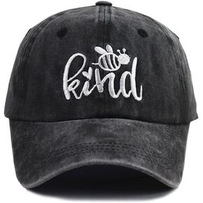 Cute Be Kind Baseball Cap for Women Men, Adjustable Vintage Washed Cotton Inspirational Teacher Hat